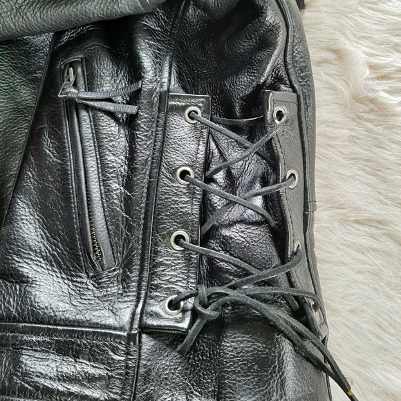 First Leather Apparel Women's Black Motor Leather Jacket  Size L - Picture 8 of 14